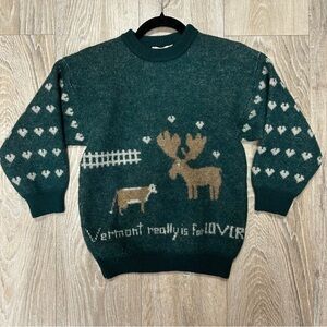 Vermont Really is for Lovers green wool sweater